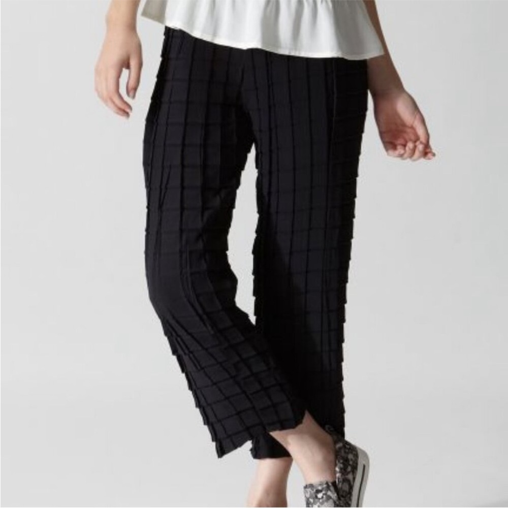 Babette SF Pleated Crinkle Pull On Wide Leg Pants Sz XL Black